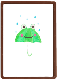 Blanco kaart kikker paraplu