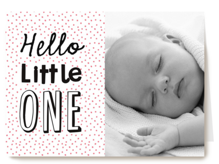 fotokaart hello little one roze