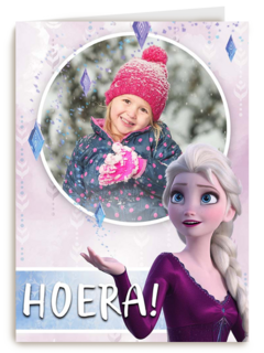 Frozen foto verjaardagskaart hoera