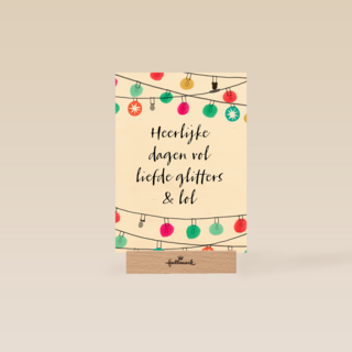 kerstkaart hip heerlijke dagen vol liefde glitters en lol