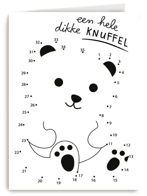 Kaart voor kinderen Een hele dikke knuffel Spelletje