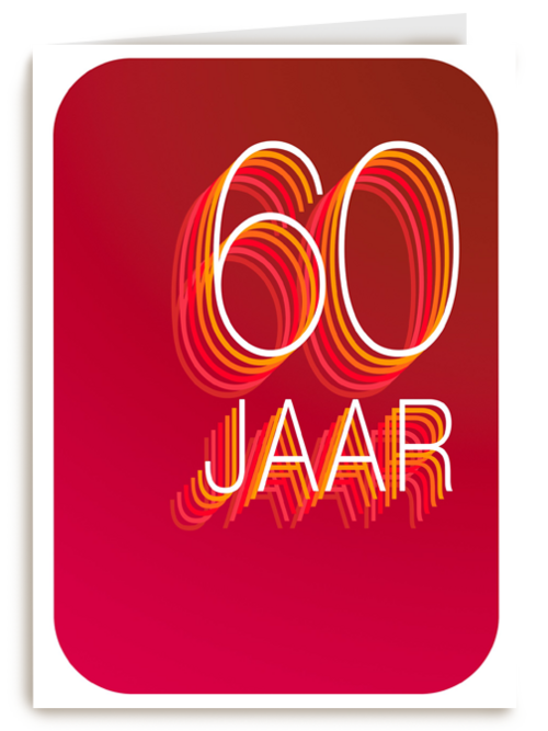 Verjaardagskaart 60 jaar rood