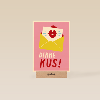 Zomaar kaartje dikke kus roze