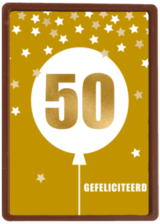 Verjaardagskaart leeftijden 50 ballon