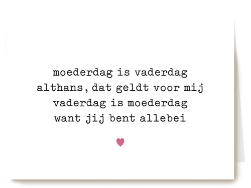 Moederdagkaart Lief moederdag is vaderdag