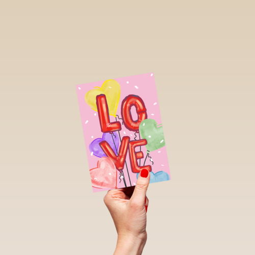 Liefde kaart Love ballonletters