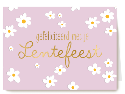 Bloemen Roze Lentefeest felicitatie