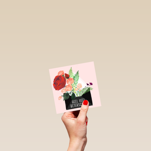 Beterschapskaart vrouw Bloemen Heel veel beterschap