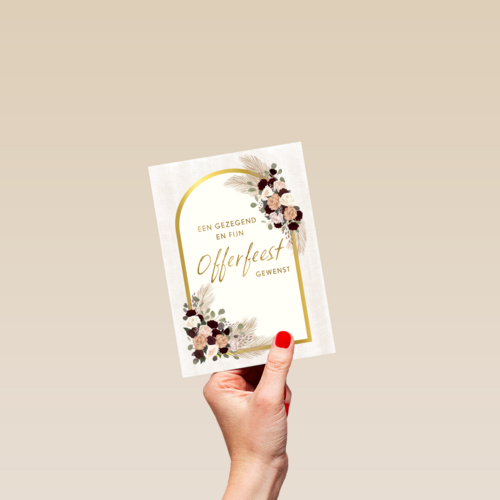 offerfeest kaart bloemen