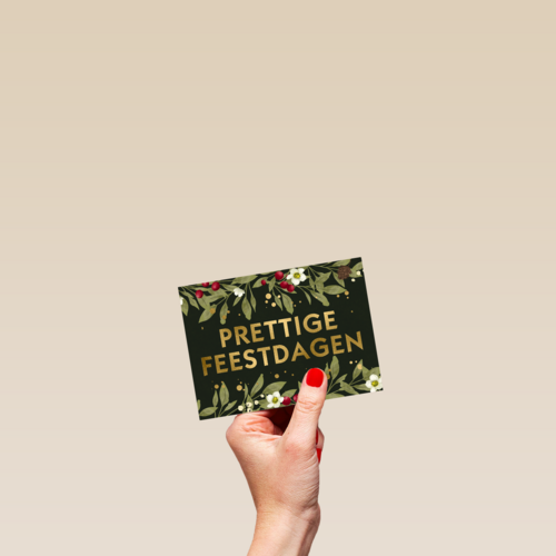 Kerstkaart klassiek prettige feestdagen