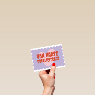 Verjaardagskaart Van Harte Gefeliciteerd paars