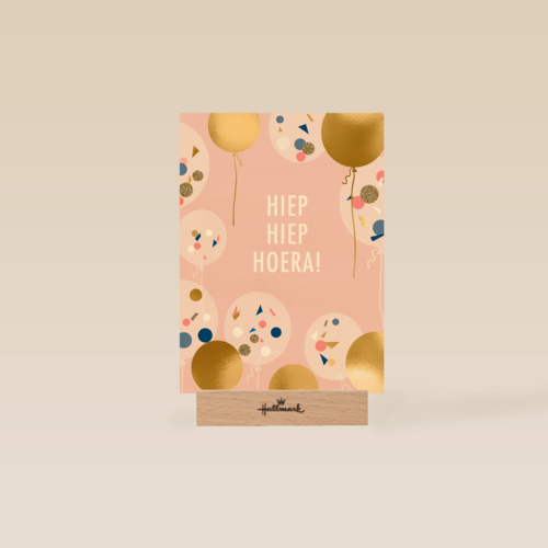gefeliciteerd kaart vrouw hiep hiep hoera