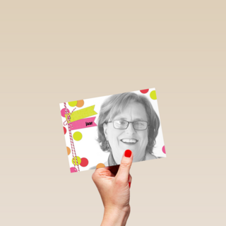 fotokaart vrouw roze