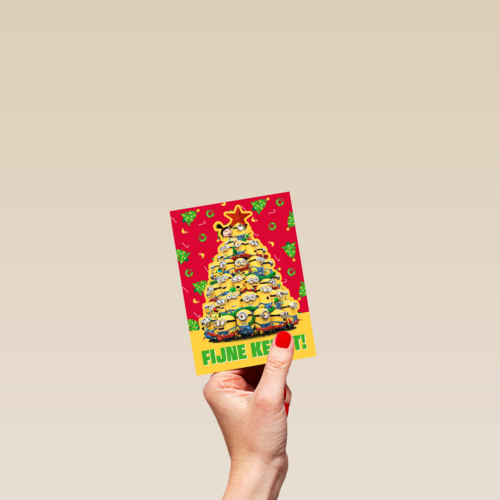 Kerstkaart Minions fijne kerst