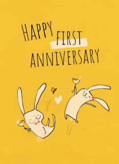 happy first anniversary with these rabbits