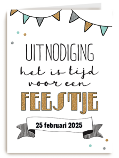 uitnodiging feest het is tijd voor een feestje