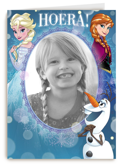 hoera een frozen kaart speciaal voor jou