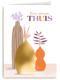 Nieuwe woningkaart bloemenvazen