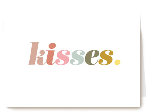Liefde kaart kisses