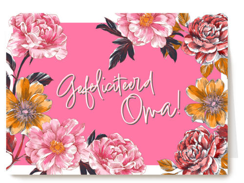 een mooie verjaardagskaart voor oma met bloemen