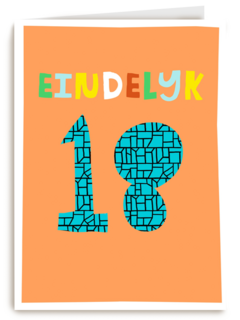 Verjaardagskaart Eindelijk 18 jongen man