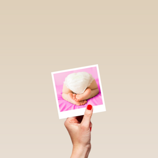 Baby kaart Dochter geboren Polaroid