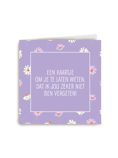 kaart paars ik ben jou niet vergeten