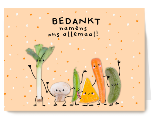 bedankt kaart klassiek namens ons allemaal