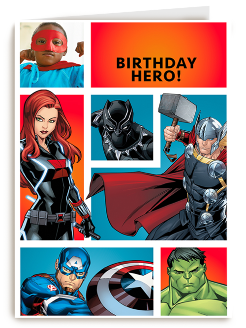 Avengers fotokaart Birthday Hero