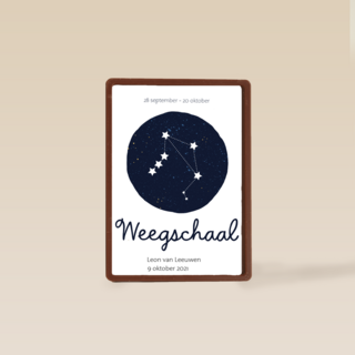 sterrenbeeld kaart weegschaal aanpasbare tekst