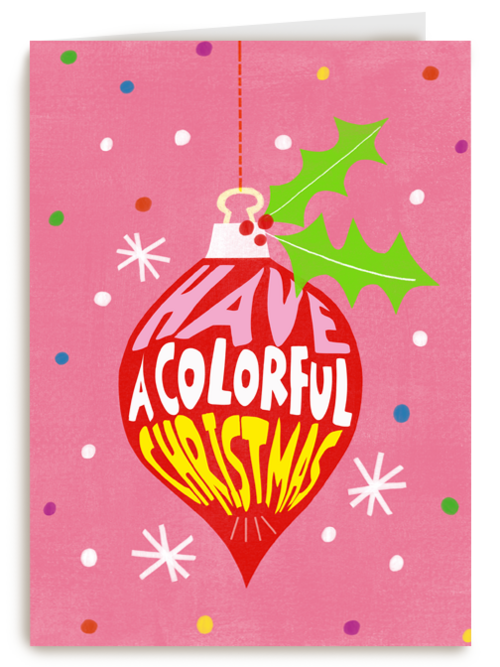 Kerstkaart hip have a colorful Christmas