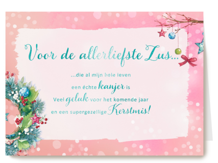 Kerstkaart speciale momenten Voor de liefste zus
