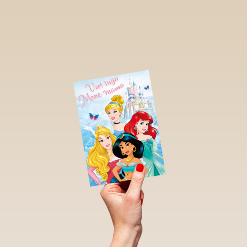 Moederdagkaart prinsessen voor mijn mooie mama