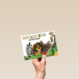 gefeliciteerd kaart madagascar marty alex moto moto melman
