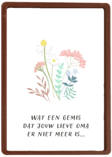 wat een gemis dat jouw lieve oma er niet meer is