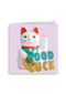 Succes kaart poes die zwaait