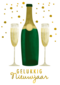 champagnefles gelukkig nieuwjaar