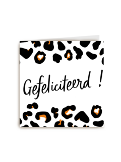 Gefeliciteerd kaart vrouw panter patroon