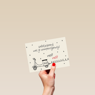 Scooter rijbewijs kaart gefeliciteerd