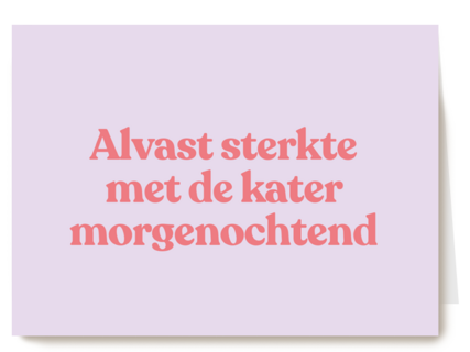 verjaardag kaart vrouw alvast sterkte met de kater