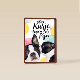 Beterschapskaart Hond Een kusje tegen de pijn