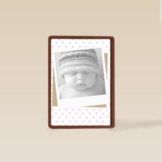 fotokaart staand roze stippen