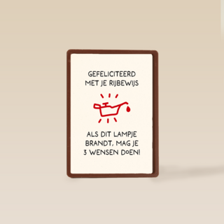 Rijbewijs kaart grappig als dit lampje brandt..