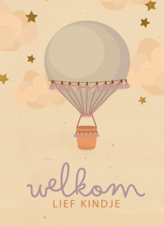 Adoptie felicitatiekaart luchtballon