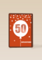 Verjaardagskaart leeftijden 50 ballon rood