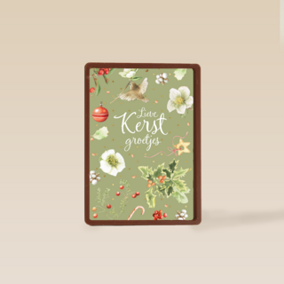 kerstkaart marjolein bastin lieve kerst groetjes vogeltje