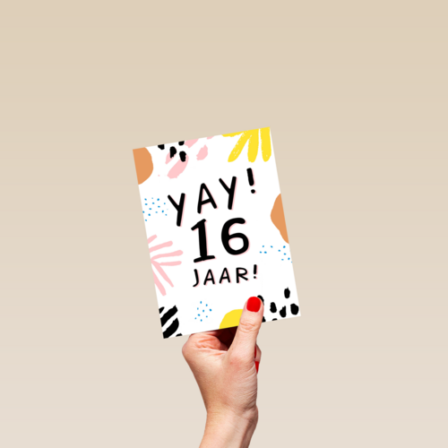 Verjaardagskaart Tiener jongen meisje 16 jaar yay