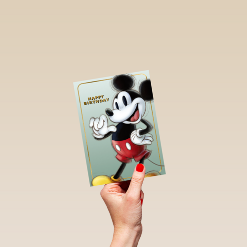 Verjaardagskaart Mickey Mouse klassiek