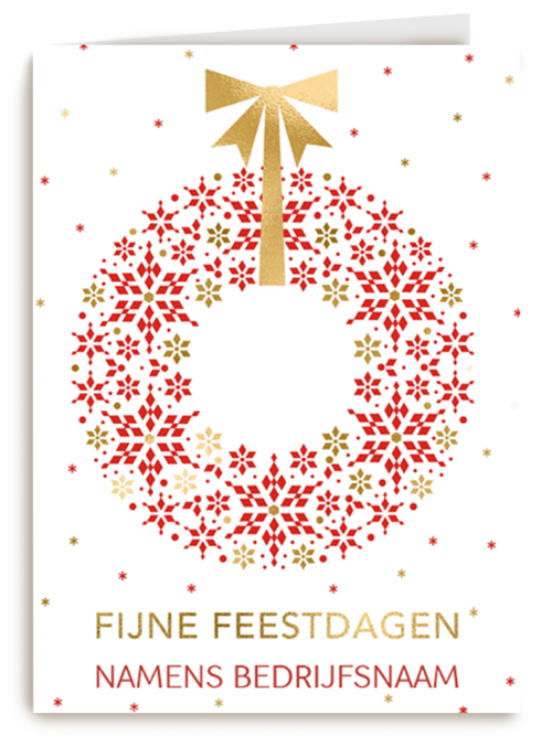 Kerstkaart zakelijk Kerstkrans Aanpasbare tekst