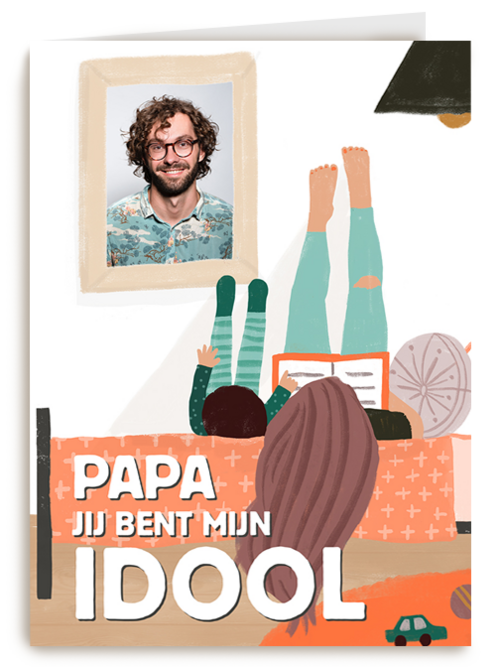 vaderdag fotokaart hip papa jij bent mijn idool